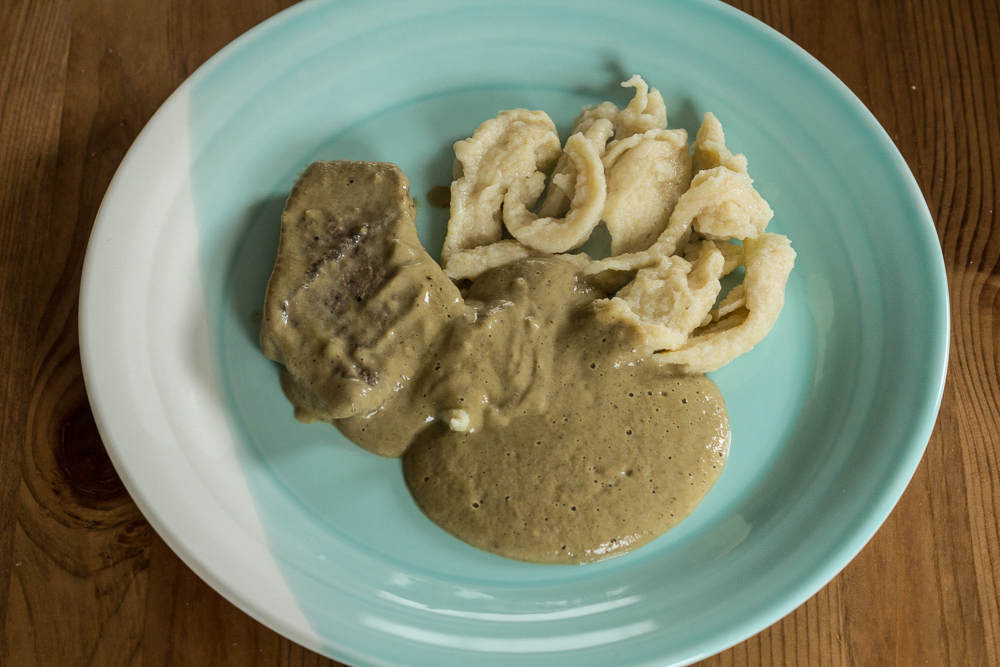 Rindsbraten mit Pilzsoße