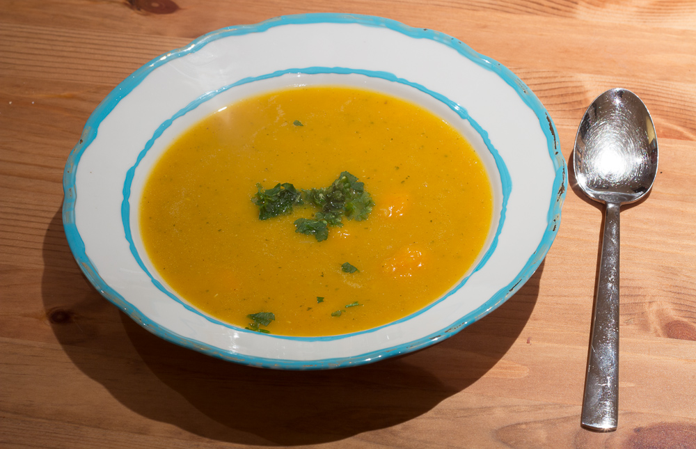 Kürbissuppe mit roten Linsen-3